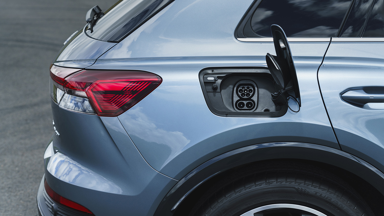 Audi Q4 e-tron charge port detail