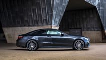 Mercedes E220d Coupe black side profile