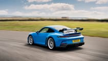 Porsche 911 992 GT3 manual rear three quarter action