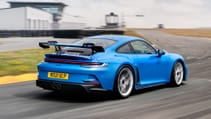 Porsche 911 992 GT3 manual rear three quarter action