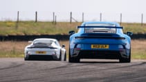 Porsche 911 992 GT3 manual rear twin action on track