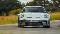 Porsche 911 GT3 Touring (992) silver cornering