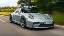 Porsche 911 GT3 Touring (992) silver front three quarter