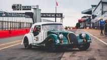 Morgan Plus Four racecar at Donington Park