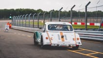 Morgan Plus Four racecar in pitlane