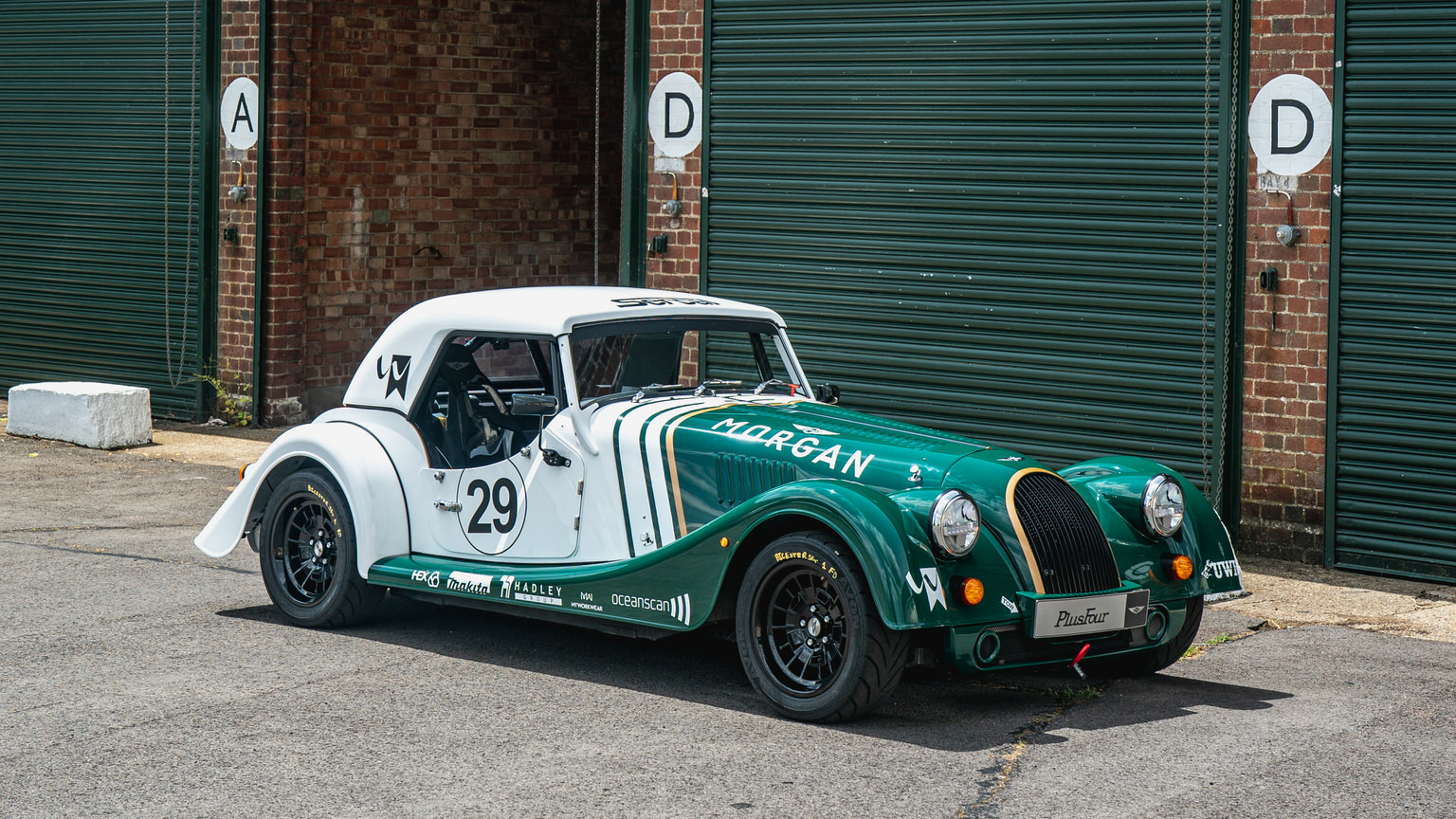 Morgan Plus Four racecar front three quarter