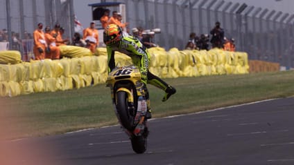 Valentino Rossi celebrates 2001 500c World Championship