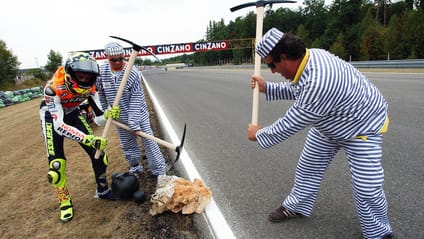 2003 Czech Republic Grand Prix Valentino Rossi criminal celebration