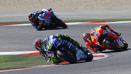 Valentino Rossi, Marc Marquez and Jorge Lorenzo at San Marino GP 2014