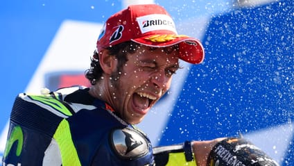 Valentino Rossi jubilant celebration