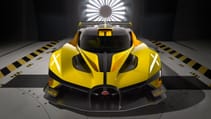 Bugatti Bolide yellow in wind tunnel