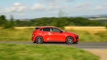 Hyundai Kona N red driving