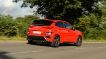 Hyundai Kona N red cornering