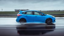 Ford Focus RS side profile in wet