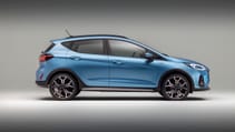 2021 Ford Fiesta Active blue side profile