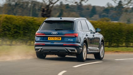 Audi Q7 blue rear three quarter