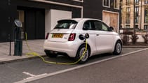 Fiat 500 Action charging at an electricity point