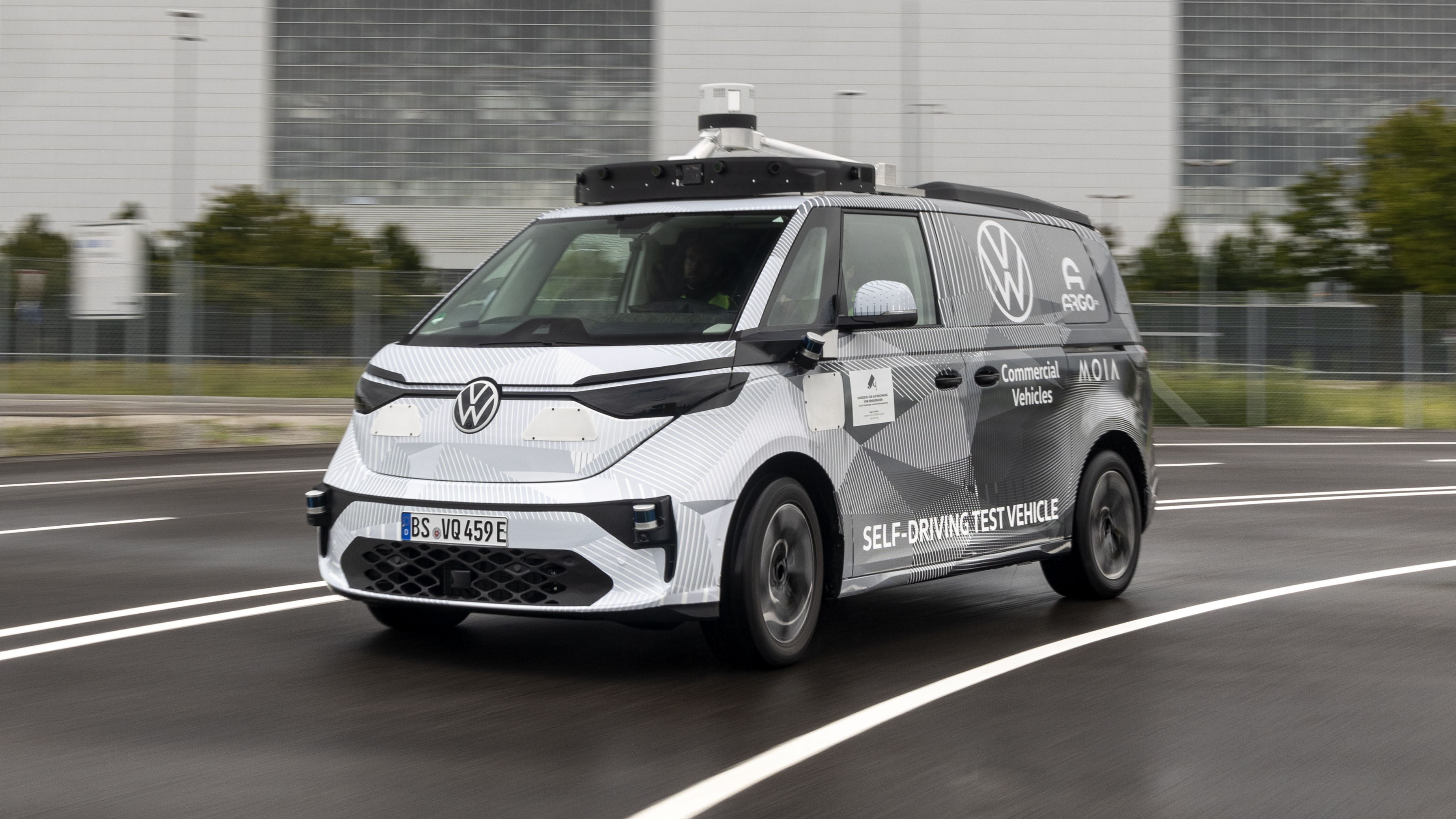 Self-driving Volkswagen ID. Buzz