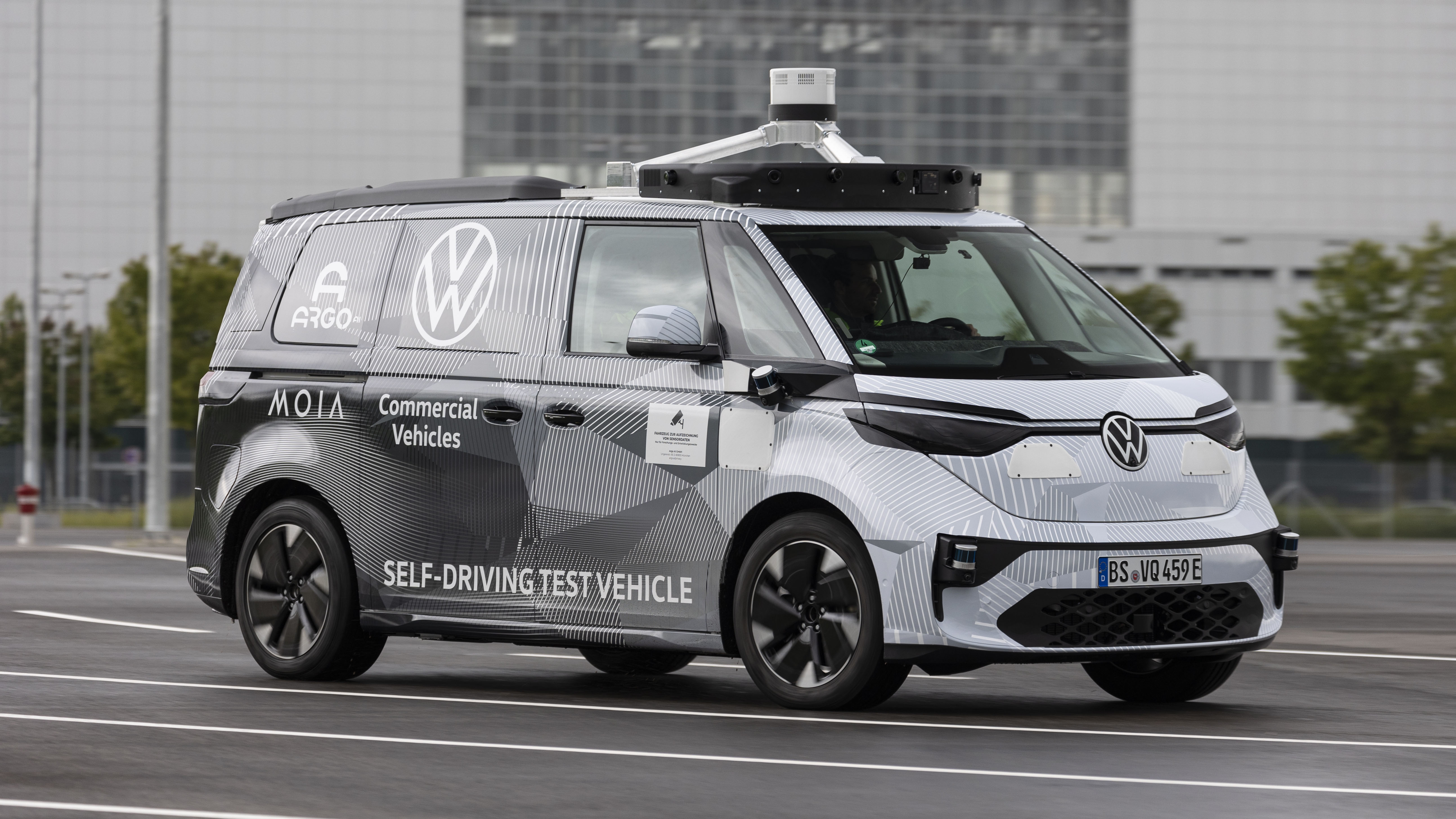 Self-driving Volkswagen ID. Buzz