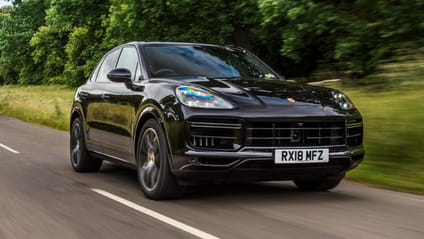 Porsche Cayenne black front three quarter