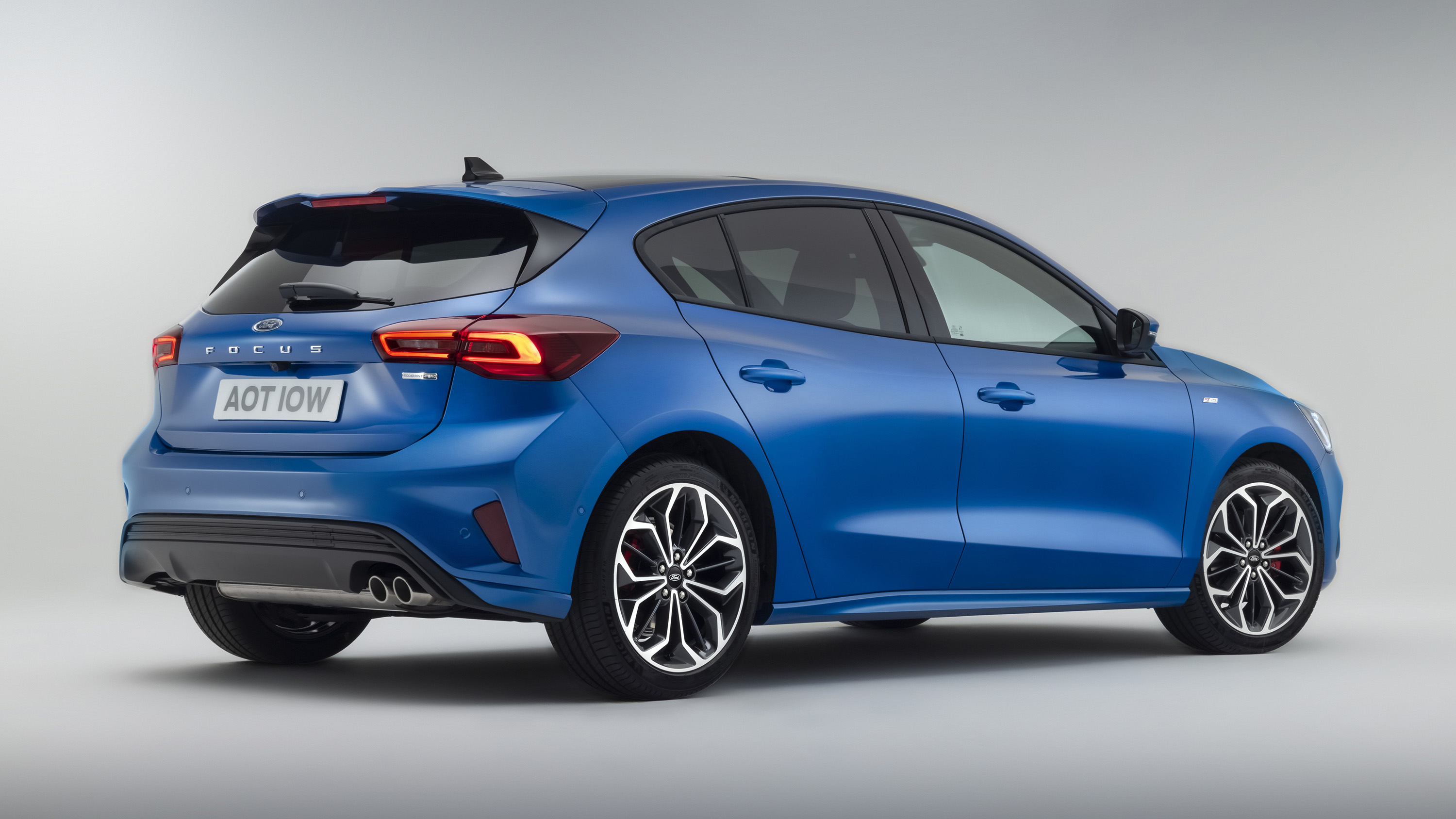 2021 Ford Focus blue hatchback rear