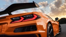 New Corvette Z06 orange with Z07 performance pack rear wing