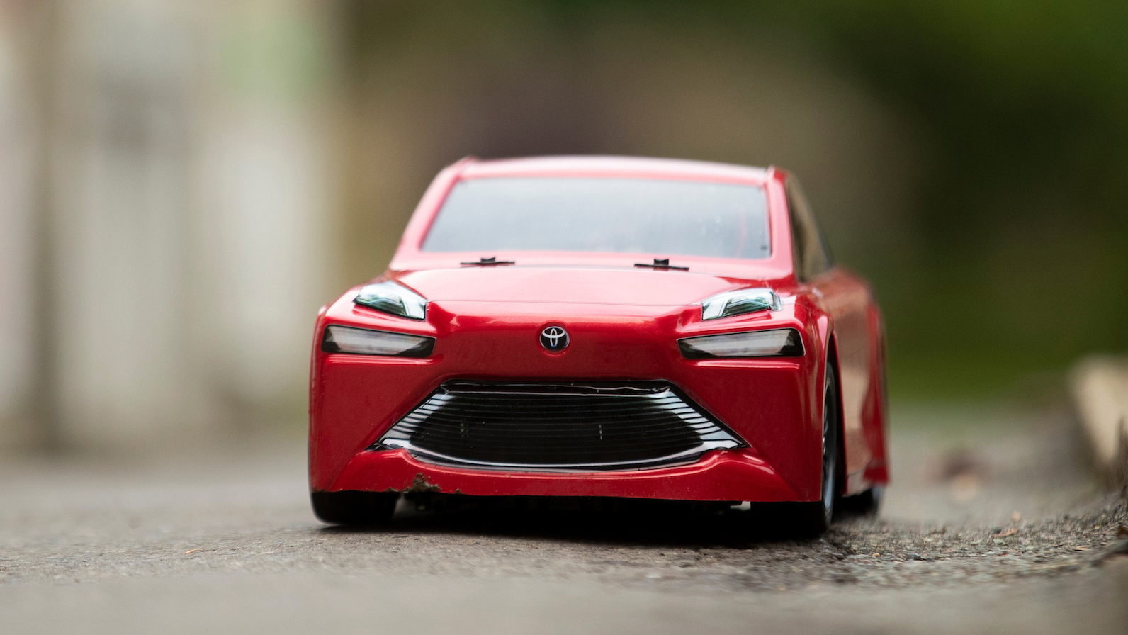 Toyota Mirai RC car in model village