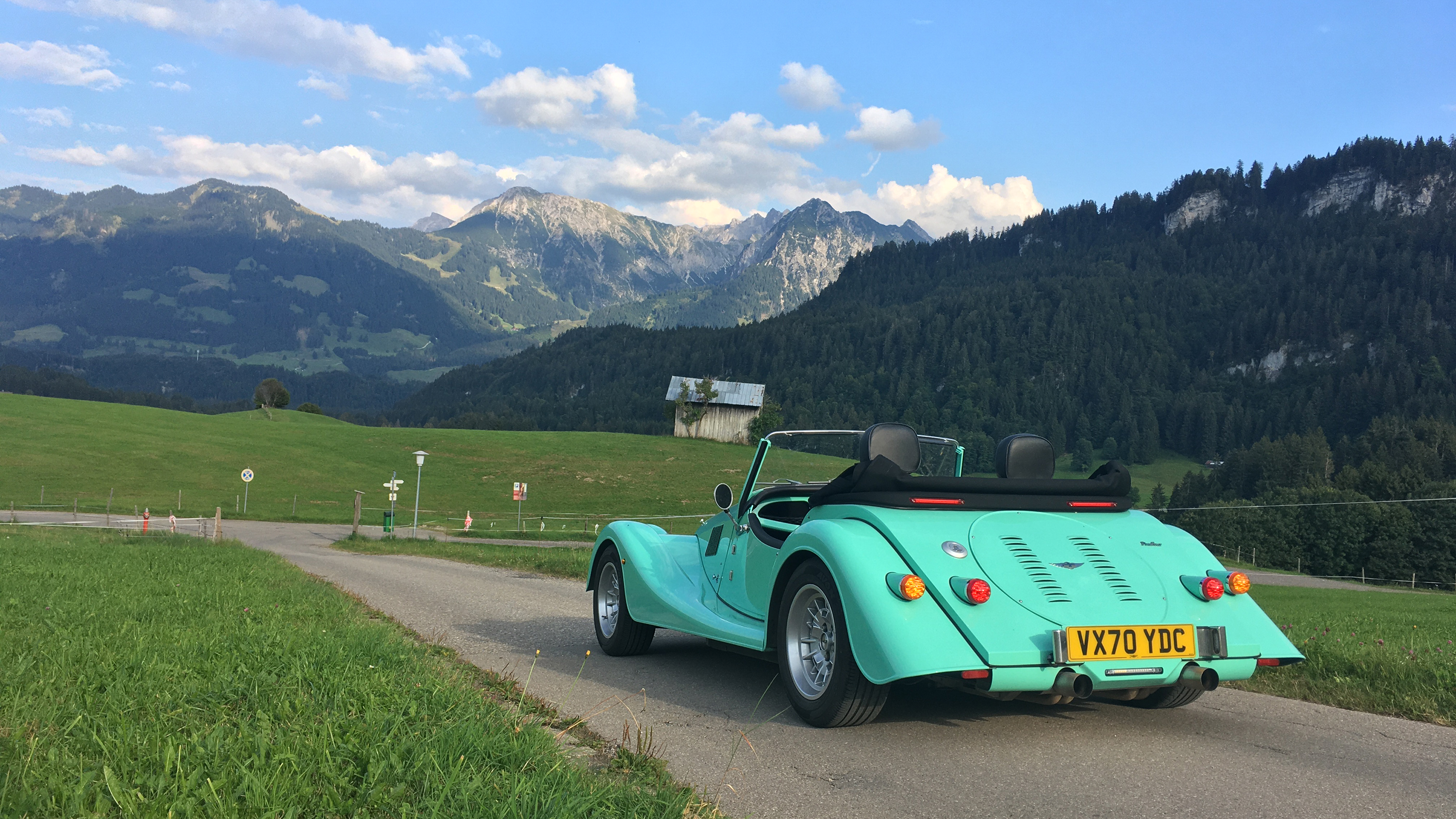 Top Gear Morgan Plus Four Mint Green Alpine pass