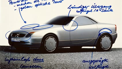 Mercedes SLK concept with designer's annotations