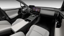 Toyota bZ4X electric car interior dashboard