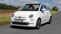 Fiat 500C white body red roof