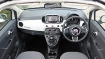 Fiat 500C interior view through open roof