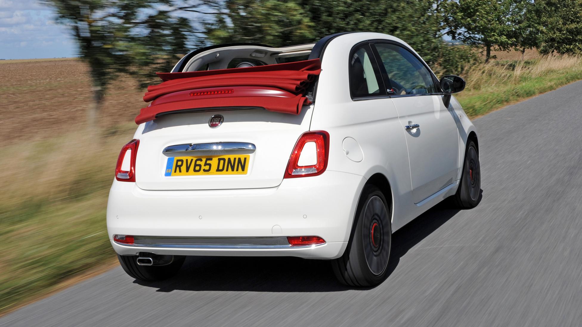 Fiat 500C white body red roof