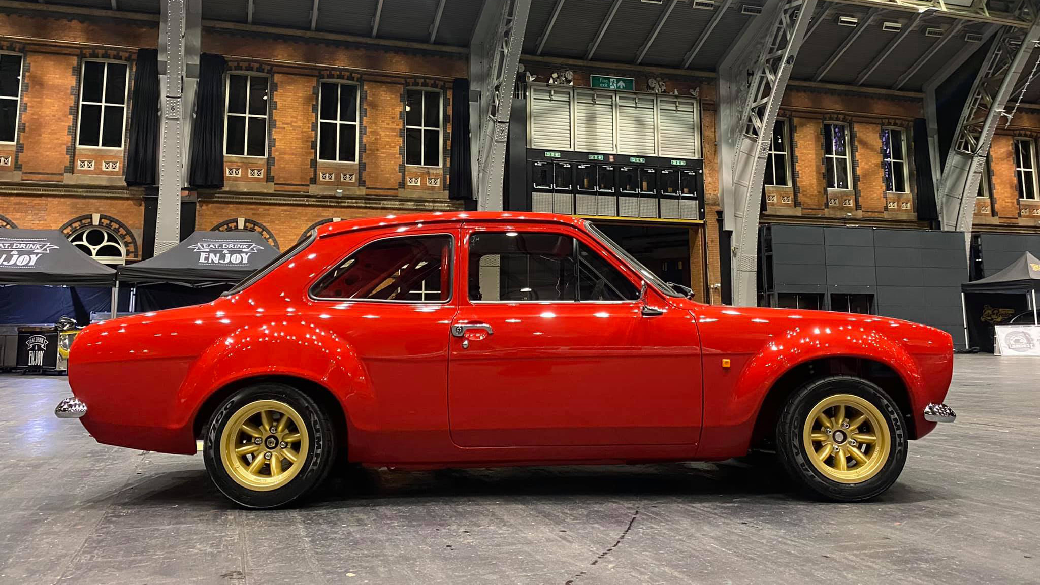 MST Motorsport Tools Mk1 Escort restomod red and gold wheels