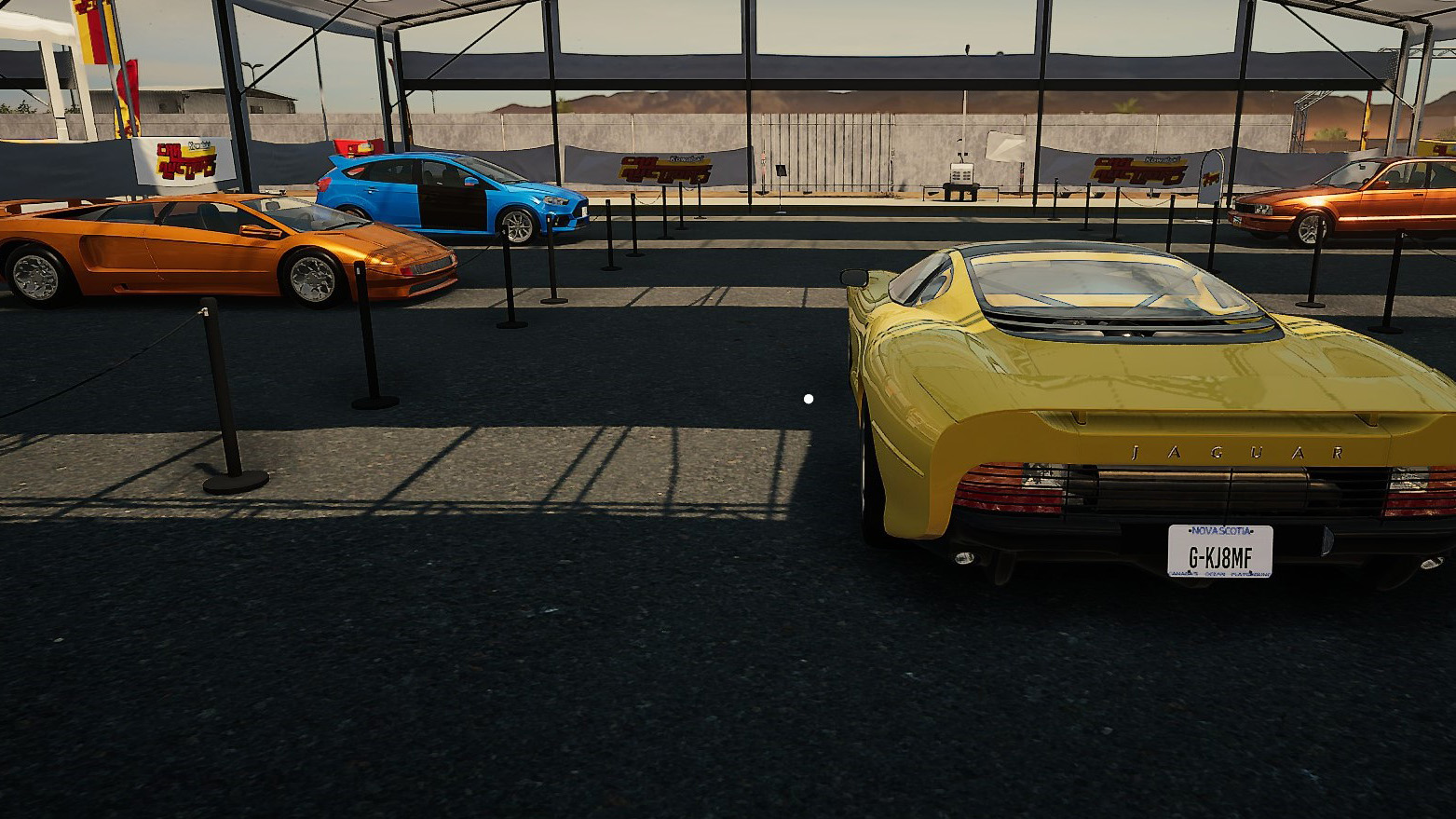 The Jaguar XJ220 in Car Mechanic Simulator viewed from behind