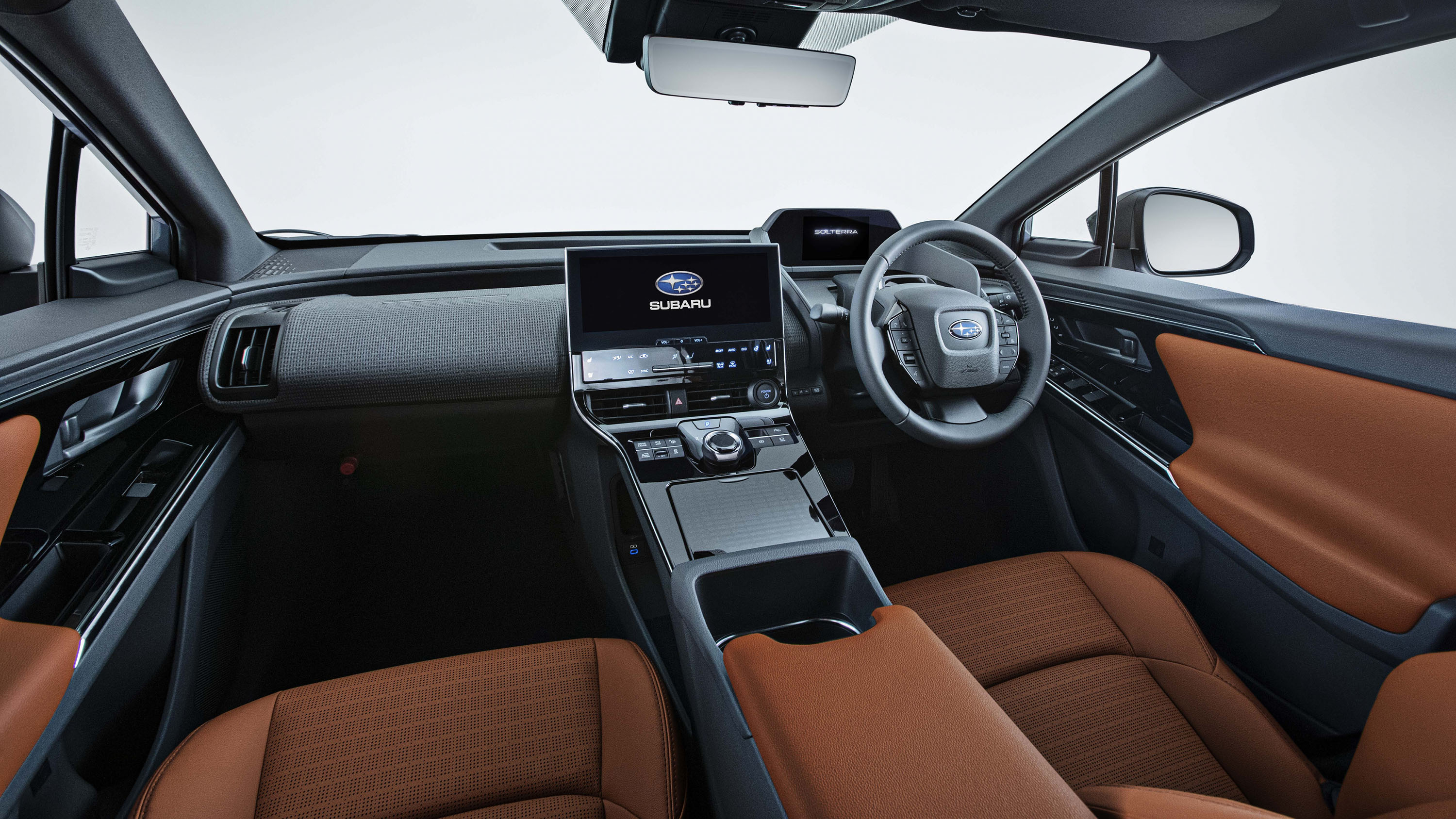 Subaru Solterra electric SUV interior dashboard