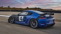 Porsche 718 Cayman GT4 RS Clubsport racecar on track