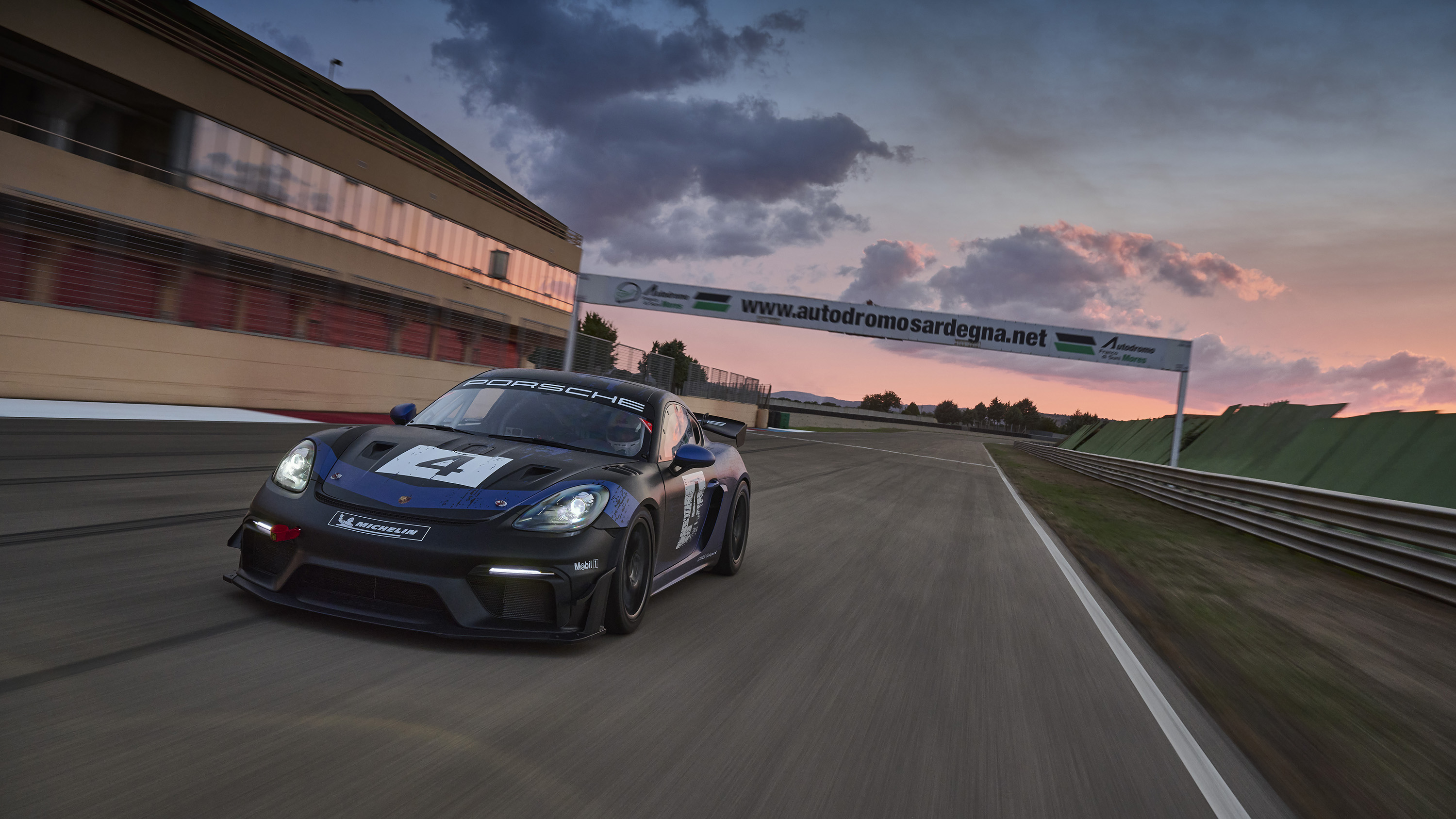 Porsche 718 Cayman GT4 RS Clubsport racecar on track