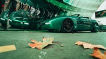 Porsche 968 L'ART green speedster concept on the streets of London