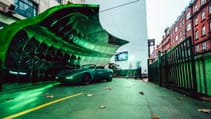 Porsche 968 L'ART green speedster concept on the streets of London