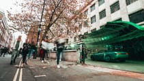 Porsche 968 L'ART green speedster concept on the streets of London