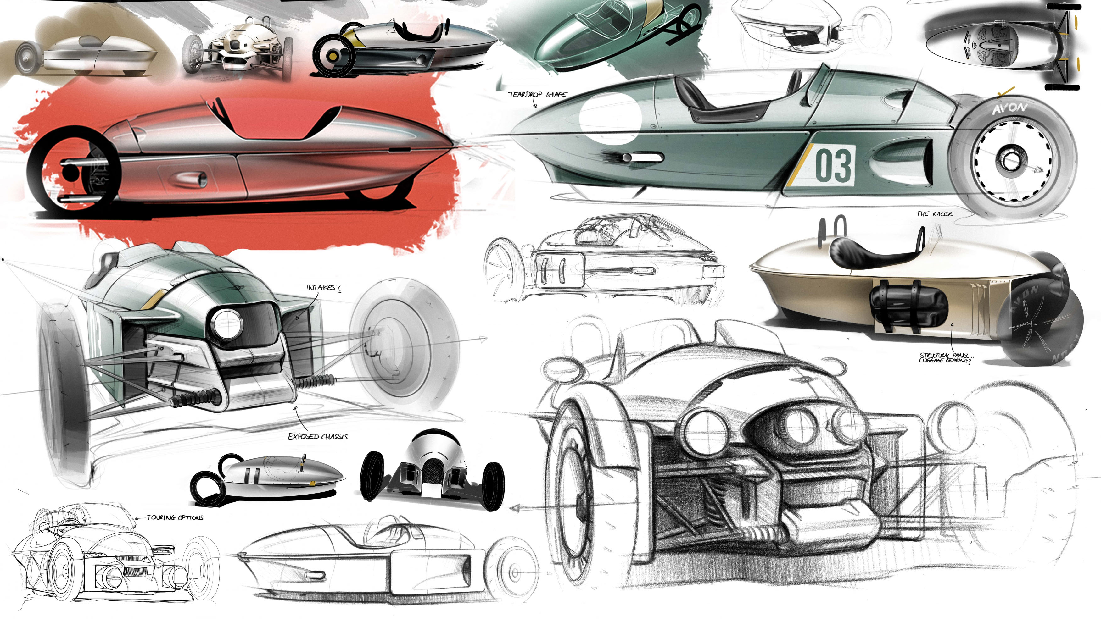 Morgan 3 Wheeler 2022 sketches