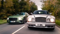 Bentley Continental R silver and Continental GT green