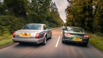 Bentley Continental R silver and Continental GT green