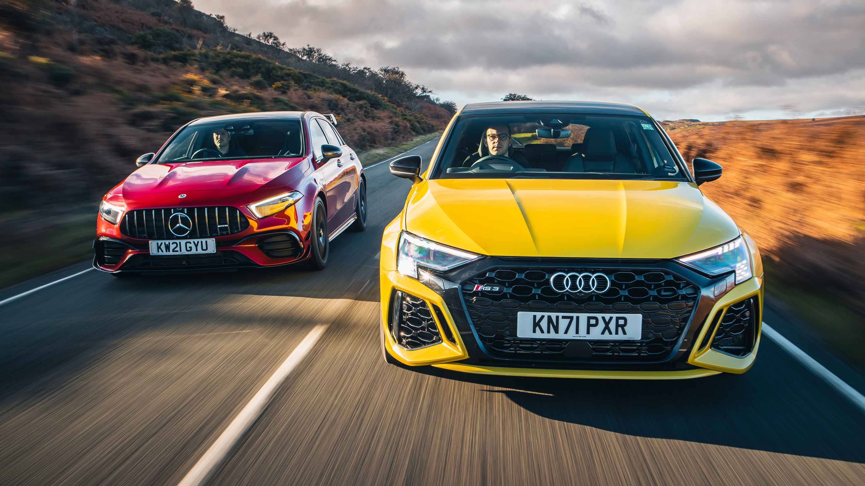 Audi Rs3 vs Mercedes A45 S front