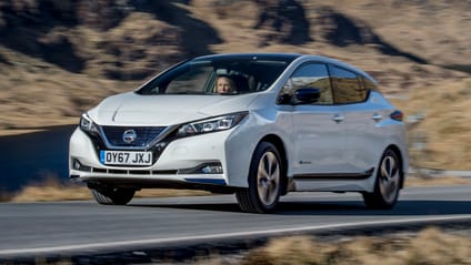 Driving shot of Nissan Leaf