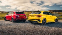 Audi Rs3 vs Mercedes A45 S rear