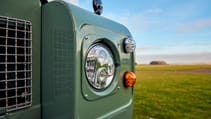 Everrati's Land Rover Series IIA headlight detail