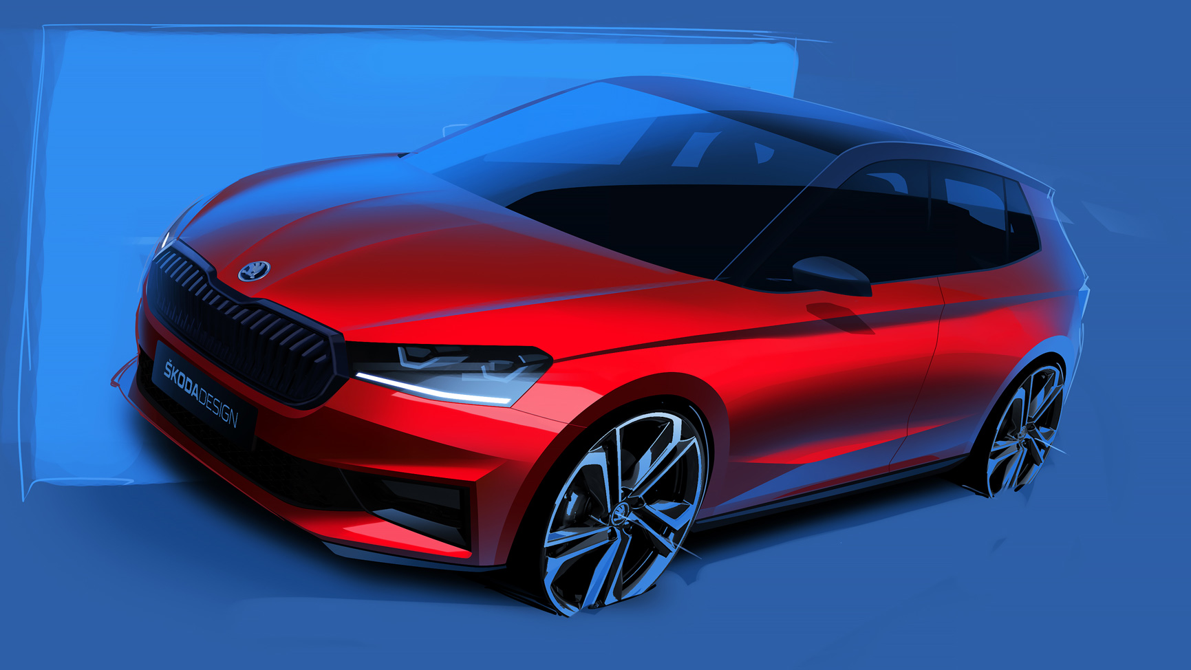 Skoda Fabia Monte Carlo sketch front