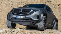 Mercedes-Benz EQC 4x4 Squared front end driving up a slope